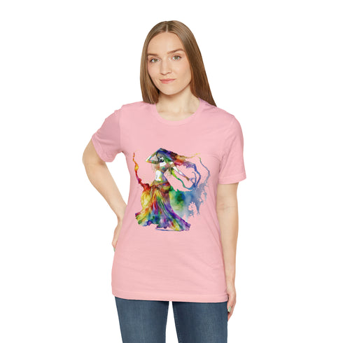Rainbow Belly Dancer in Motion - Short Sleeve Tee